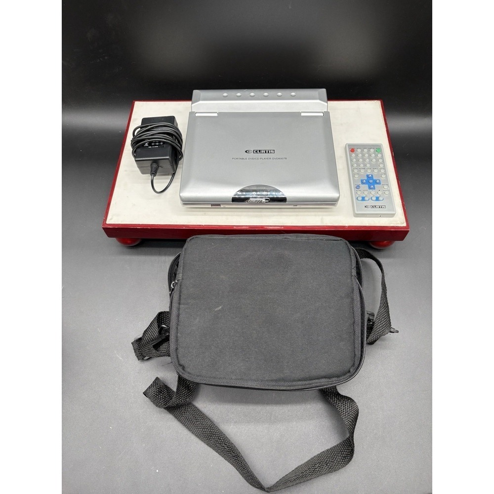 Curtis DVD8007B Portable DVD Player 7" LCD w/ Remote, AC Adapter, Case Tested